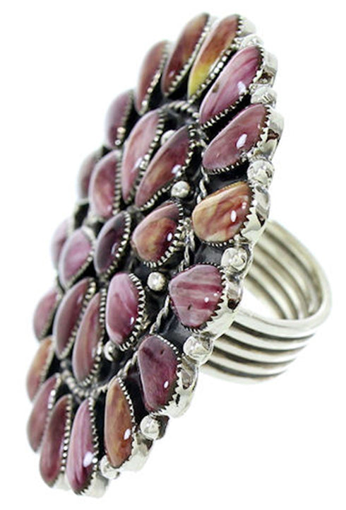 Purple Oyster Shell Large Statement Silver Ring Size 6-3/4 BW73000